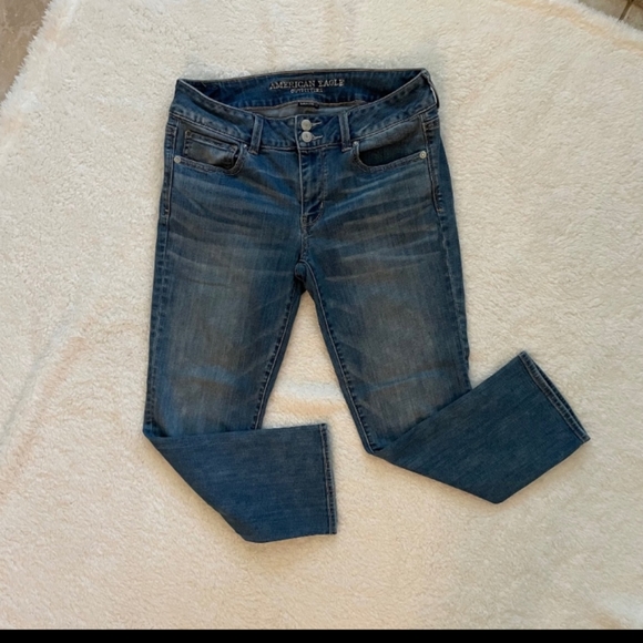 American Eagle Outfitters Artist Crop Super Stretch Jeans Sz 10 - Picture 3 of 5